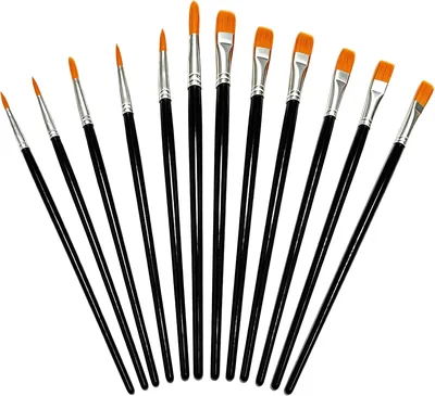 AiTodos® Set 12 Pennelli Pittura, Pennelli Professionali Acrilico Acquerello