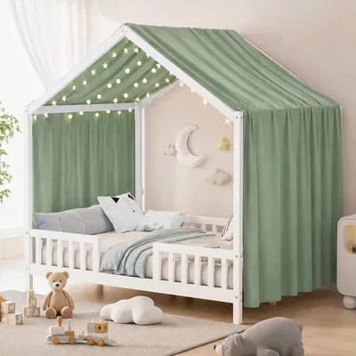 Cabine de lit Hengrongshen Canopée 1 Pièce 135 x 420 cm | Décoration de Lit pour Enfants, Tissu Léger et Doux