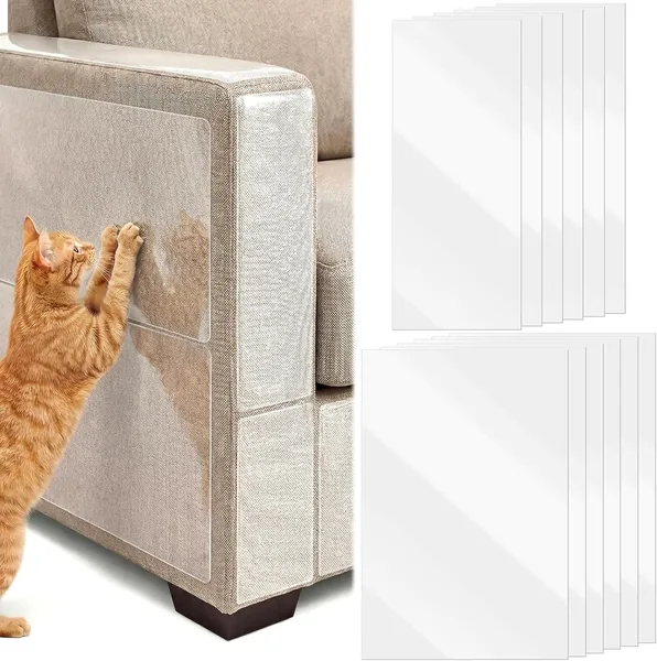Cat Scratch Protector, 12 Pack Set with Two Sizes (6 Large and 6 Medium) Couch Protectors from Cat Scratching
