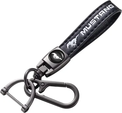 Genuine Leather Mustang Snake Keychain
