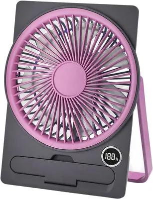 KOMEIYL Kleiner Tischventilator, Mini Ventilator, USB Ventilator, Tischventilator, Sehr Leise, 5 Geschwindigkeiten, LED-Anzeige, Leicht zu Tragen für Büro und Zuhause