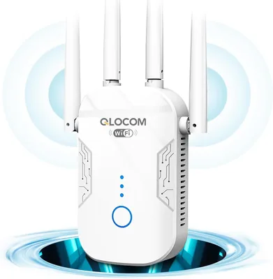 QLOCOM WiFi Extender Booster Blazing-Fast 1200Mbps WiFi Booster Range Extender Dual Band 5GHz & 2.4G