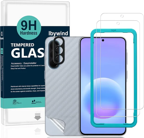 Ibywind for Samsung Galaxy A57 5G Screen Protector,2-Pack,9H Hardness Tempered Glass with Camera Lens Protector,Easy Installation Tool,Bubble-Free,Fingerprint Unlock,Anti-Shatter