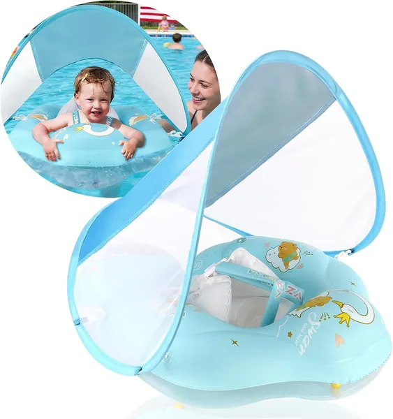 WYRIAZA Bouée Bebe Protection UV UPF 50+ avec Pare-Soleil Amovibles - Bouée Piscine Enfant Anti-Retournement - Adaptée aux Nageurs Pequeuns - Meilleure Offre