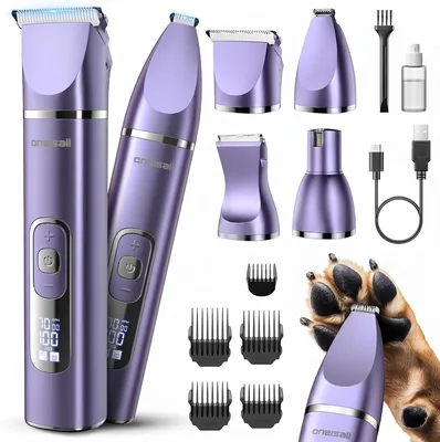 Oneisall 4-in-1 Dog Grooming Kit with LCD Display