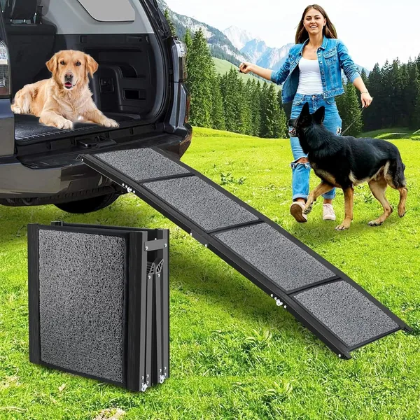 Rampas NK para Perros - Rampa plegable, antideslizante, ligera y duradera para mascotas hasta 65 kg, para uso interior y exterior, tamaño 160 x 44 cm, B