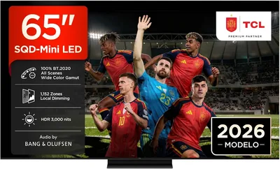 TV TCL 65C7L de 65 pulgadas LED SQD Mini 4K Inteligente, 2600 nits HDR Premium, 144Hz Claridad de Movimiento Pro, Game Master Pro, ZeroBorder