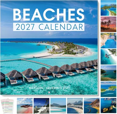 SKYDUE 2026-2027 Beaches Calendar 12"x24" - 23% Off