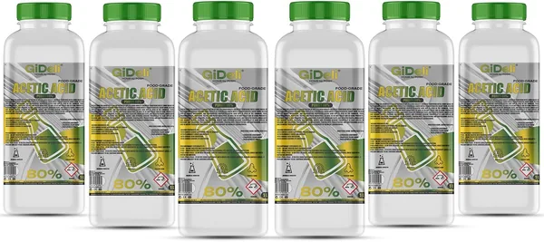 GiDeli ättiksyra 80% 6 x 1 L - Stark vinäger för rengöring
