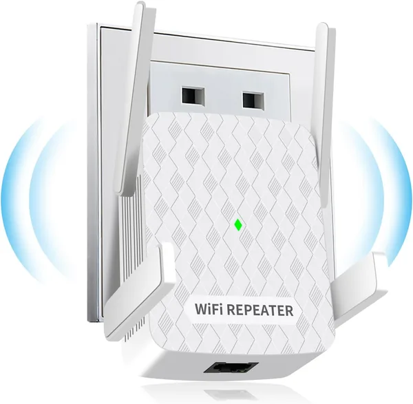 WLAN Verstärker 1200Mbit/s WiFi Repeater Dual Band, 5GHz + 2.4GHz, Abdeckung bis zu 200 m², Ethernet