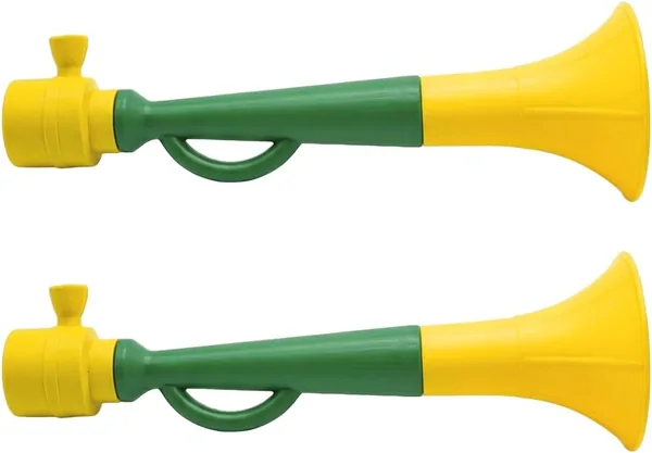 Kit 2 Corneta Buzina Vuvuzela 30cm Copa do Mundo Torcida Futebol Brasil