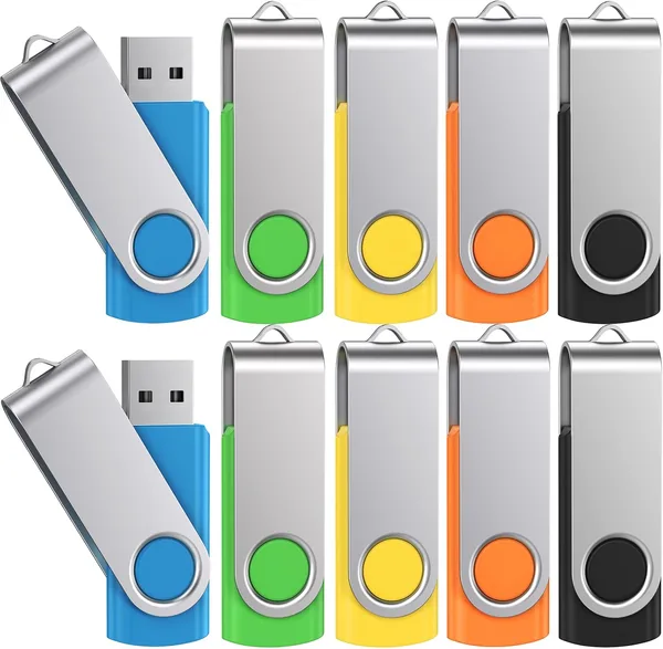 Pack de 10 USB 2.0 32GB à rouleaux Flash Drive de couleur mélangée pour les amis et la famille