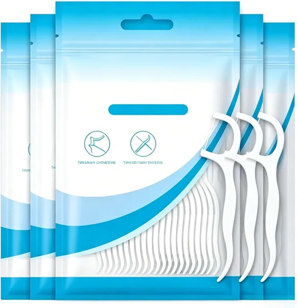 300 Count Dental Floss Picks Flat Wire Deep Cleaning 50 Pack Portable Case Comfort Handle for Family Oral Care