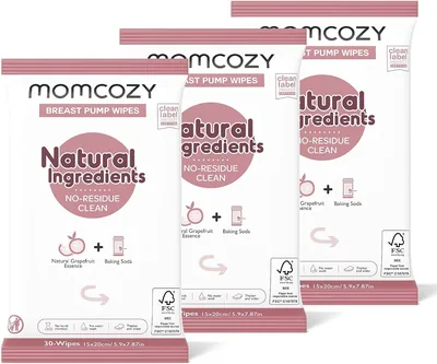 Toallitas Naturales Momcozy para Limpieza de Extractor de Leche, Portátiles para Sacaleches