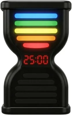 Pomodoro Timer for Productivity, Visual Countdown with Light Flow, Flip Timer 25/5 min, Custom Count