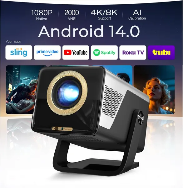X7 Smart Projector (2000 ANSI & 1080P Native) Android 14