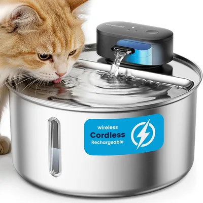 Oneisall Wireless Cat Fountain 3.2L Stainless Steel Best Deal