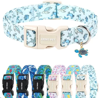 ARING Pet Summer Dog Collar Blue Ocean Turtle Best Deal