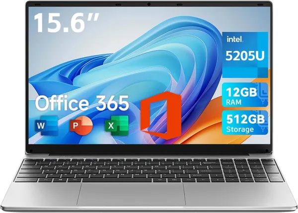 Jumper Laptops 15.6 inch Laptop with Office 365, 12GB RAM 512GB Storage Notebook