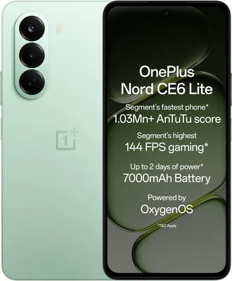 OnePlus Nord CE6 Lite | 8GB+128GB | मिंट विविड | 24% ऑफ - सेगमेंट का सबसे तेज़ Dimensity 7400 Apex प्रोसेसर | 7000mAh बैटरी | सेगमेंट