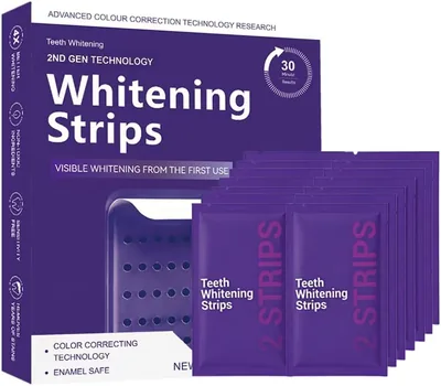 Purple Teeth Whitening Strips - 28 Strips for Gentle Daily Whitening