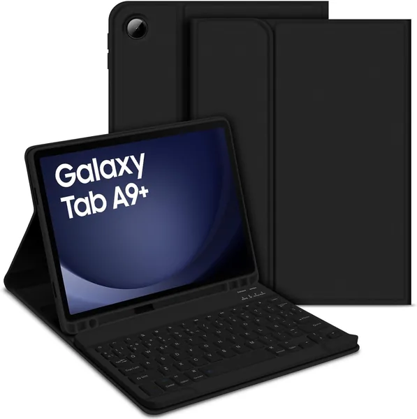 Capa com Teclado para Samsung Galaxy Tab A9+ 11 Polegadas SM-X210/X215/X216 Preto