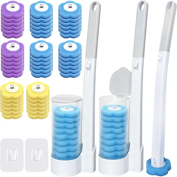 TZEKING 54 Piece Disposable Toilet Brush Set