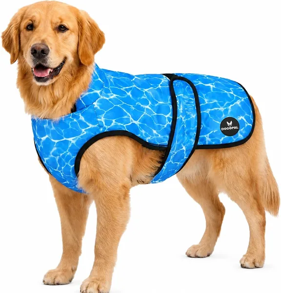 Vestido de enfriamiento DOGOPAL activado por agua para perros, protección UV, ligero y transpirable con cuello alto