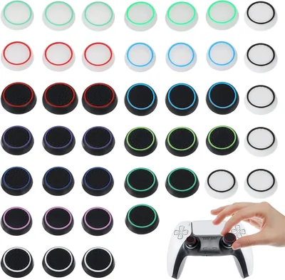 गेम में जाइए: GET IN THE GAME थंब ग्रिप्स, PS5, PS4, Xbox One, Switch के लिए 14 पेयर/28 टुकड़े, एंटी-स्लिप सिलिकॉन जॉयस्टिक कैप्स