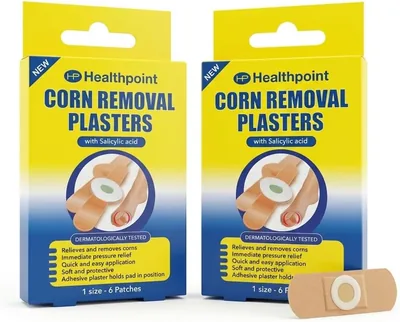Healthpoint Corn Removal Plasters 2 Pack with Salicylic Acid - Medicated Corn Pads & Cushions for Feet and Toes – 12 Protecti Best Deal