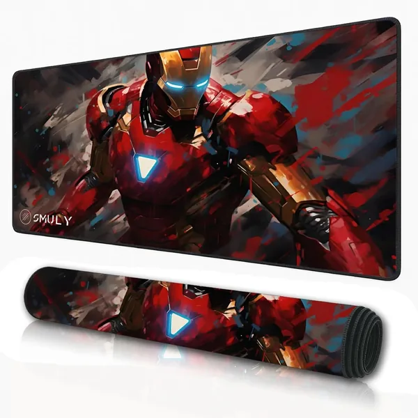 SMULY Superhero Design Premium Desk Mat 58.5x28 cm Size Gaming Mousepad Waterproof Non-Slip Rubber Base 2mm Thick Multicolour Printed Computer Laptop Keyboard Mouse Pad Table Mat f