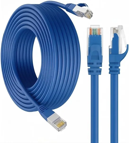 Cabo de Rede Cat6 20 Metros Ethernet RJ45 - Alta Velocidade Giga, 100% Cobre, Conector Reforado e Blindagem Anti-Interferncia para Gamer, Smart TV e PC