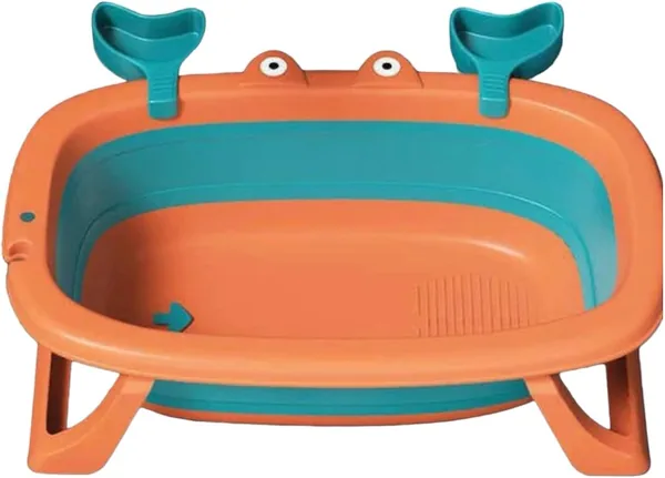 Yadeno Foldable Baby Bath Tub - Orange (0-24 Months)