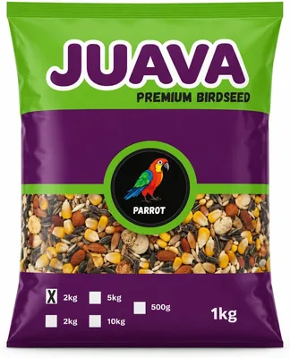 Birdseed Parrot JUAVA Premium Mixed, 1kg Bag - High Energy Nutritious Blend