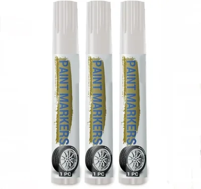 Waterproof Tyre Marker Pen 3 Pack - Permanent White Paint for Tyres & Vehicles