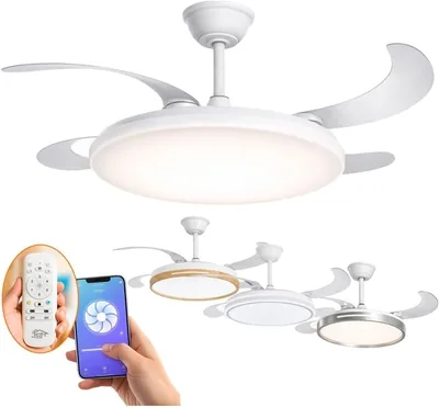 JARDIN202 - Ventilador de Techo con Motor DC, Lámpara LED Dimmable, Timero y Control Remoto | 36% De Descuento