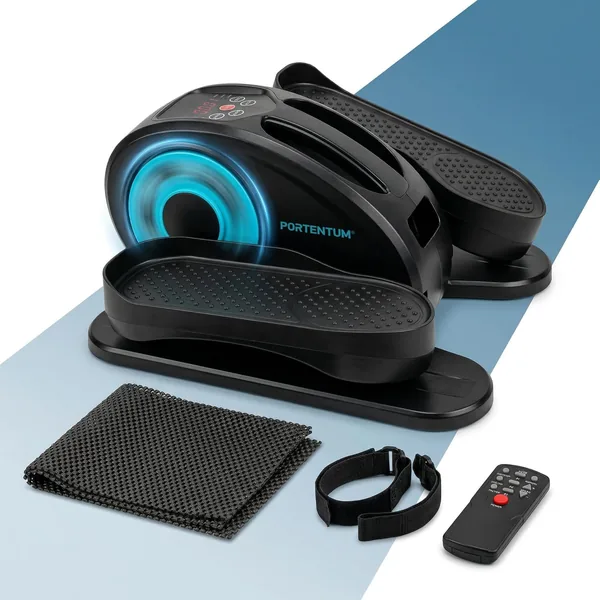 Portentum Mini Elegante Ellíptica Eléctrica con Mandos a Distancia y Pantalla - Pedales Estáticos Manuales y Automáticos con Seleccionador de Velocidad - 21% Descuento