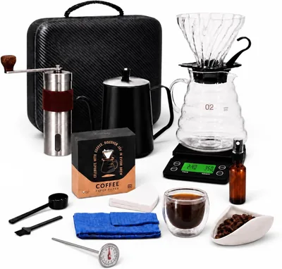 Kit Cafetera V60 Pour Over 13 Piezas con Estuche de Viaje - Mejor Oferta