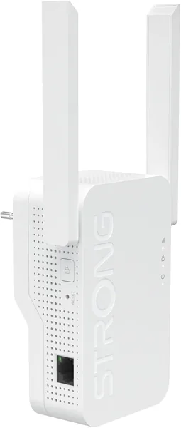 STARKES WIFI-Verstärker AX3000 Wi-Fi 6 für Steckdose - Dualband-Wiederholer & Internetverstärker mit 2 externen Antennen, Smart LED