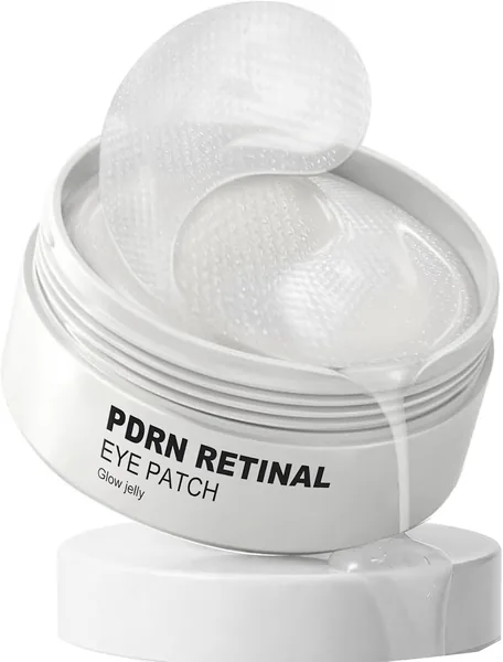PDRN Under Eye Patches for Puffy Eyes and Dark Circles, 60 Count Korean SkinCare Hydrogel Eye Mask with Salmon DNA, Retinal, Niacinamid. Anti Aging Hydrogel Eye Gels for Smile Line