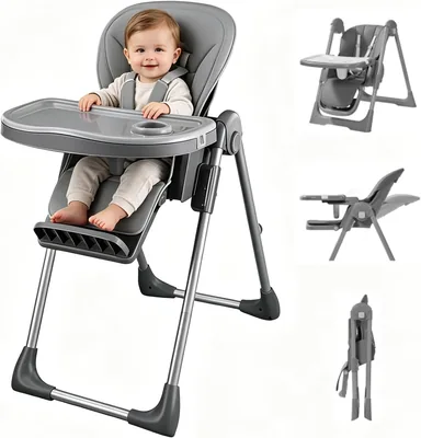 Baby Dining Chair 4 in 1 High Chair, Adjustable & Reclining, Easy Clean