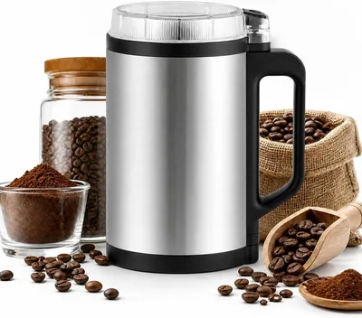 Molino de Café Electrico 250W, Molinillo de Cafe Eléctrico de Acero Inoxidable, Ajustable Molinillo de Café con Motor Potente