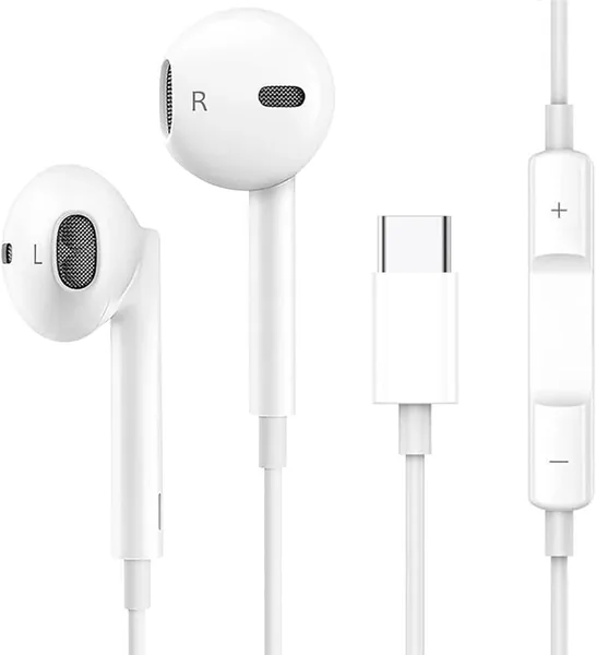 USB C Headphones for iPhone 17/16/16e/15 Pro Max/Plus, Type C Earbuds Wired Earphones (Microphone & 