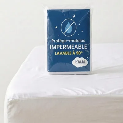 Protector de Colchón P'TIT Lit - 60 x 120 cm - Impermeable para Bebé - Lavable a 90 °C - Transpirable y Silencioso - Sin C