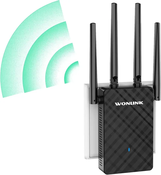 WONLINK WLAN Verstärker, WLAN-Repeater 1200 Mbps Dual-Band mit 4 x Antennen, 1 x LAN-Anschluss, WPS, MU-MIMO, als Repeater/Router einsetzbar (7% Rabatt)
