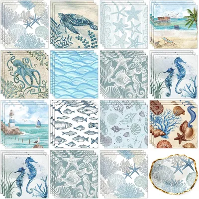 Yexiya Coastal Ocean Paper Napkins 36 Pack - Best Deal
