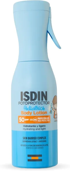 ISDIN Fotoprotector Body Lotion Pediatrics SPF50, Light Body Sunscreen in Gun for Children