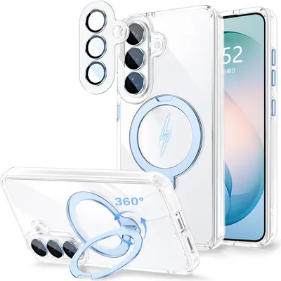 MIGECASE Galaxy S26 ケース マグネティック 完全カメラ保護 360°回転スタンド付き リング付属 Vert