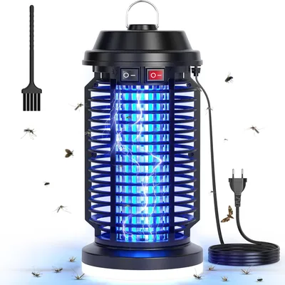 YISSVIC 4200V Repellente per Zanzare Elettrico con Luce LED, Impermeabile IPX4, Rete per Zanzare Elettrica, Trappola per Zanzare UV