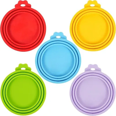 Universal Pet Food Can Covers - 5 Pack Silicone Dog & Cat Food Lids